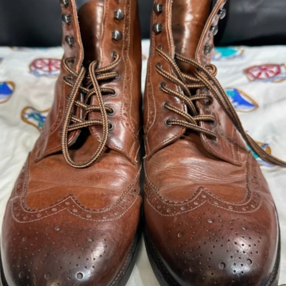 To Boot New York Adam Derrick Wingtip Brown Leather Dress Boots - Sz. 13